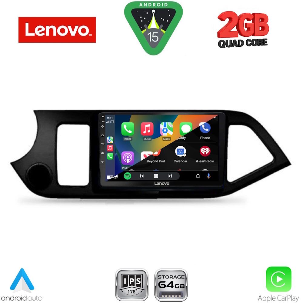 LENOVO LVD 2308_CPA (9inc) MULTIMEDIA TABLET for KIA PICANTO mod. 2011-2017 LENOVO LVD 2308_CPA (9inc) MULTIMEDIA TABLET for KIA PICANTO mod. 2011-2017