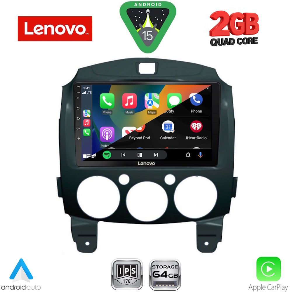 LENOVO LVD 2361_CPA (9inc) MULTIMEDIA TABLET for MAZDA 2 mod. 2007-2014 LENOVO LVD 2361_CPA (9inc) MULTIMEDIA TABLET for MAZDA 2 mod. 2007-2014