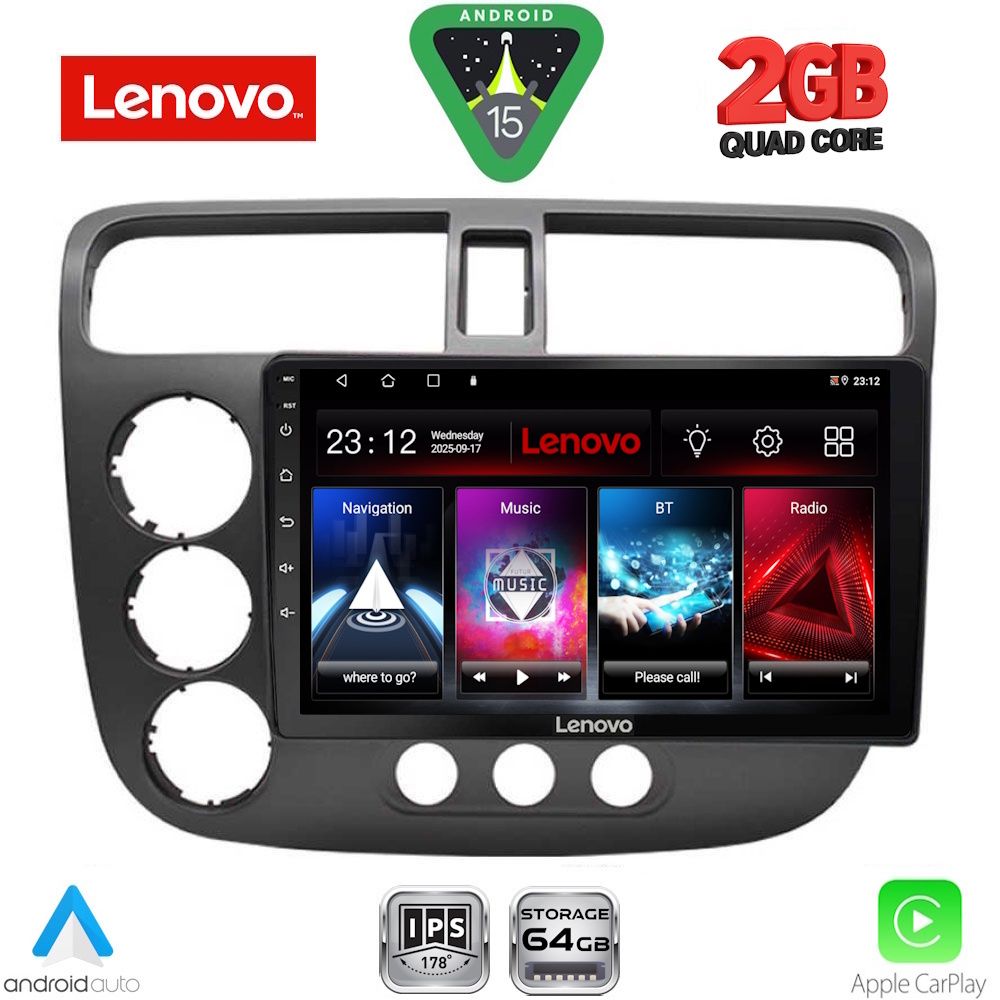 LENOVO LVD 2187_CPA (9inc) MULTIMEDIA TABLET for HONDA CIVIC 4D mod. 2001-2006 LENOVO LVD 2187_CPA (9inc) MULTIMEDIA TABLET for HONDA CIVIC 4D mod. 2001-2006