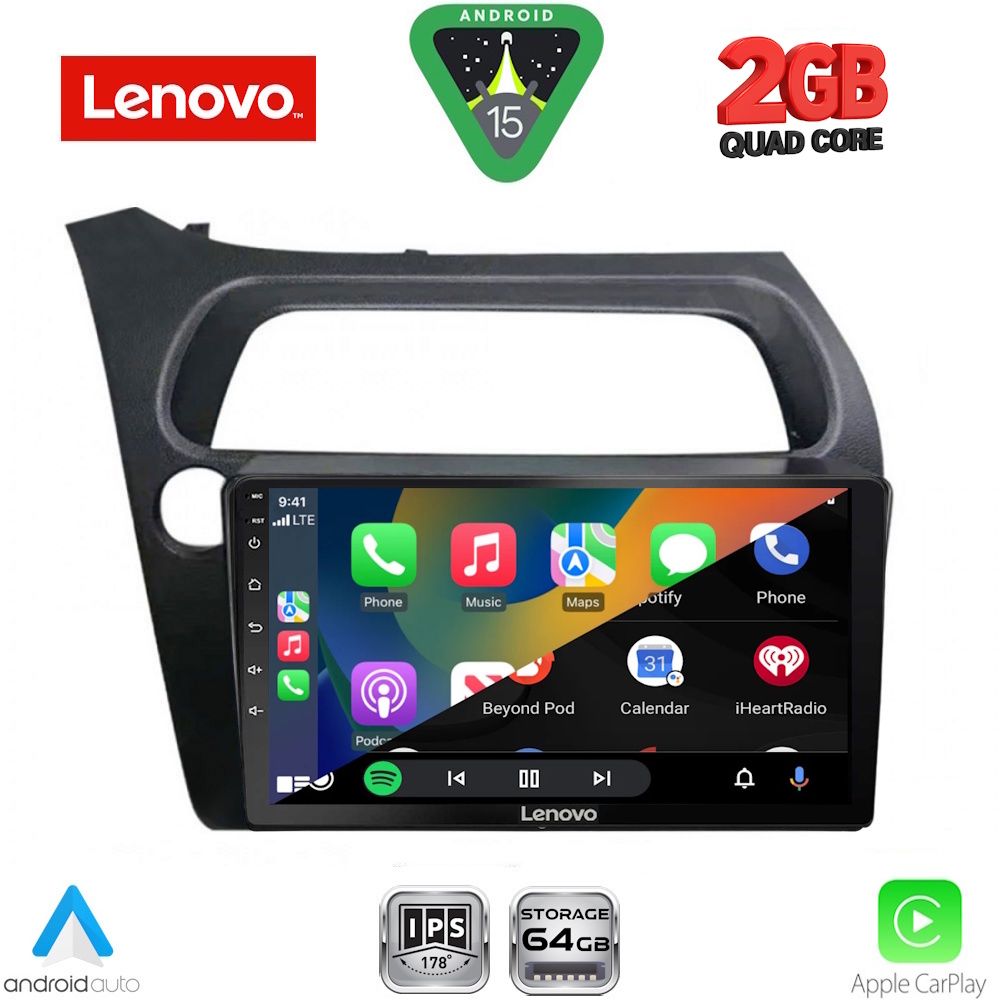 LENOVO LVD 2189_CPA (9inc) MULTIMEDIA TABLET for HONDA CIVIC 3D-5D mod. 2006-2012 LENOVO LVD 2189_CPA (9inc) MULTIMEDIA TABLET for HONDA CIVIC 3D-5D mod. 2006-2012