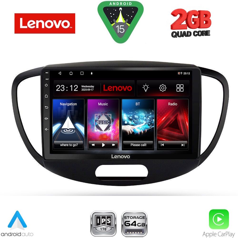 LENOVO LVD 2223_CPA (9inc) MULTIMEDIA TABLET for HYUNDAI i10 mod. 2008-2013 LENOVO LVD 2223_CPA (9inc) MULTIMEDIA TABLET for HYUNDAI i10 mod. 2008-2013