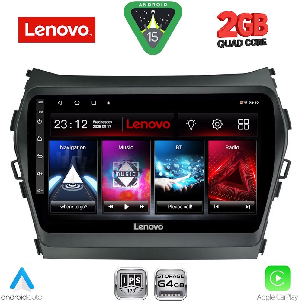 LENOVO LVD 2238_CPA (9inc) MULTIMEDIA TABLET for HYUNDAI IX45 - SANTA FE mod. 2013-2017 LENOVO LVD 2238_CPA (9inc) MULTIMEDIA TABLET for HYUNDAI IX45 - SANTA FE mod. 2013-2017