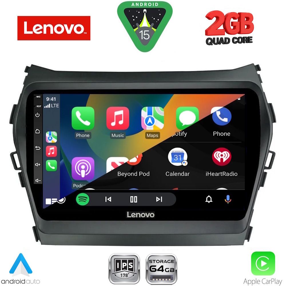 LENOVO LVD 2238_CPA (9inc) MULTIMEDIA TABLET for HYUNDAI IX45 - SANTA FE mod. 2013-2017 LENOVO LVD 2238_CPA (9inc) MULTIMEDIA TABLET for HYUNDAI IX45 - SANTA FE mod. 2013-2017