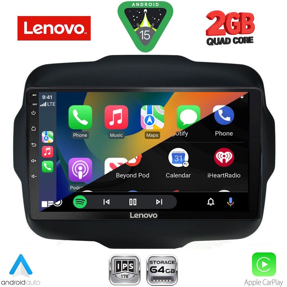 LENOVO LVD 2290_CPA (9inc) MULTIMEDIA TABLET for JEEP RENEGADE mod. 2014-2025 LENOVO LVD 2290_CPA (9inc) MULTIMEDIA TABLET for JEEP RENEGADE mod. 2014-2025