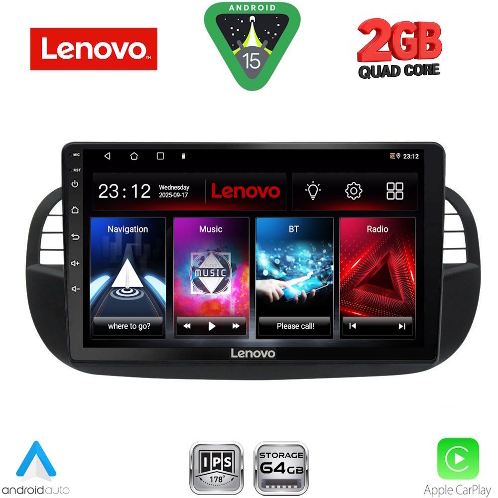 LENOVO LVD 2130BL_CPA (9inc) MULTIMEDIA TABLET for FIAT 500 mod. 2007-2015 (BLACK) LENOVO LVD 2130BL_CPA (9inc) MULTIMEDIA TABLET for FIAT 500 mod. 2007-2015 (BLACK)