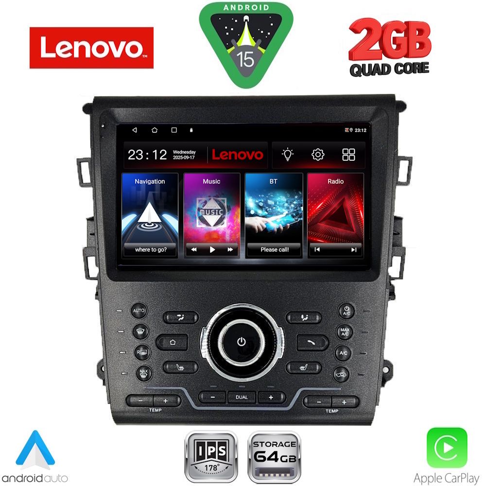 LENOVO LVD 2164_CPA CLIMA (9inc) MULTIMEDIA TABLET for FORD MONDEO mod. 2014-2025 LENOVO LVD 2164_CPA CLIMA (9inc) MULTIMEDIA TABLET for FORD MONDEO mod. 2014-2025