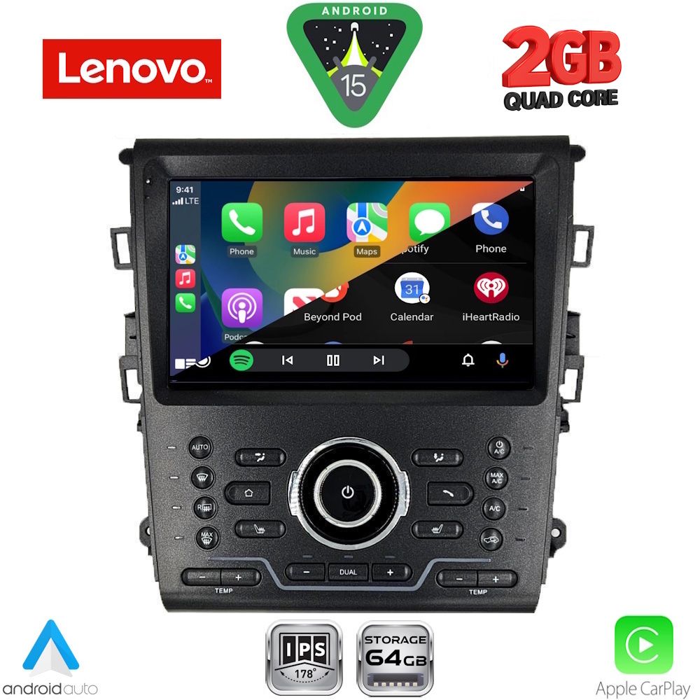 LENOVO LVD 2164_CPA CLIMA (9inc) MULTIMEDIA TABLET for FORD MONDEO mod. 2014-2025 LENOVO LVD 2164_CPA CLIMA (9inc) MULTIMEDIA TABLET for FORD MONDEO mod. 2014-2025