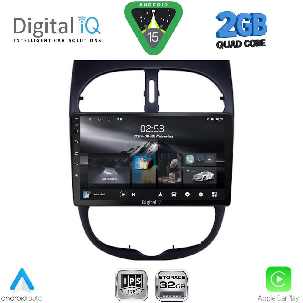 DIGITAL IQ RSD 1506_CPA (9inc) MULTIMEDIA TABLET for PEUGEOT 206 mod. 1998-2006 DIGITAL IQ RSD 1506_CPA (9inc) MULTIMEDIA TABLET for PEUGEOT 206 mod. 1998-2006
