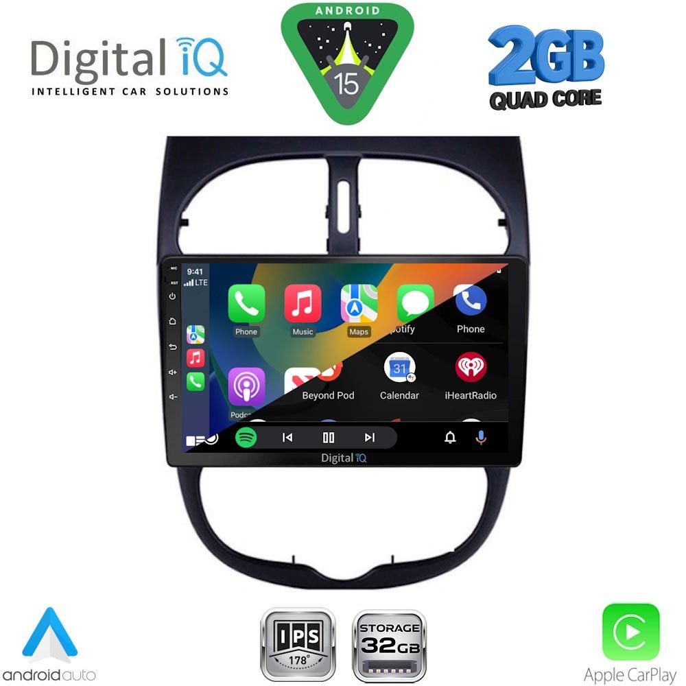 DIGITAL IQ RSD 1506_CPA (9inc) MULTIMEDIA TABLET for PEUGEOT 206 mod. 1998-2006 DIGITAL IQ RSD 1506_CPA (9inc) MULTIMEDIA TABLET for PEUGEOT 206 mod. 1998-2006