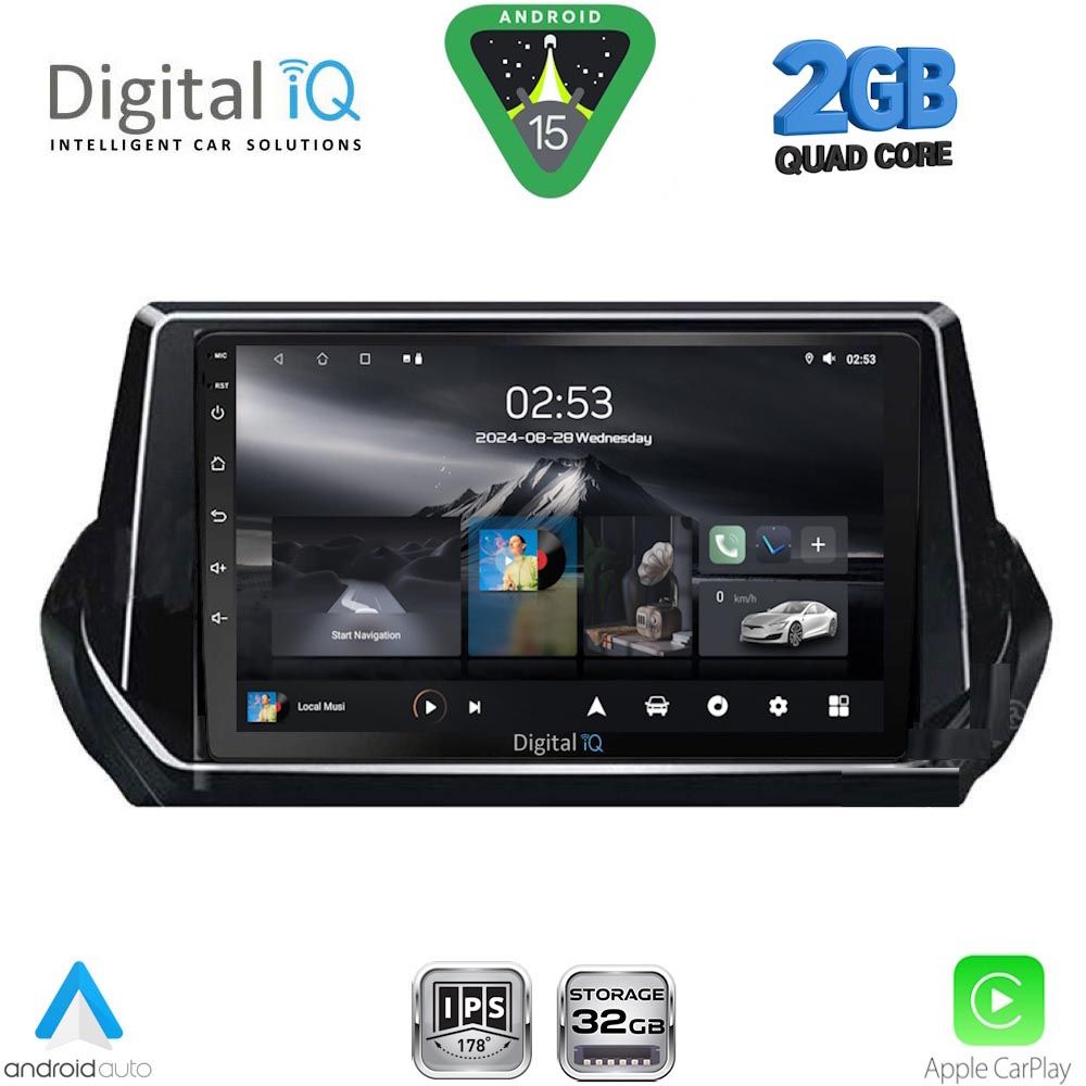 DIGITAL IQ RSD 1509_CPA (9inc) MULTIMEDIA TABLET for PEUGEOT 208 - 2008 mod. 2021-2026 DIGITAL IQ RSD 1509_CPA (9inc) MULTIMEDIA TABLET for PEUGEOT 208 - 2008 mod. 2021-2026