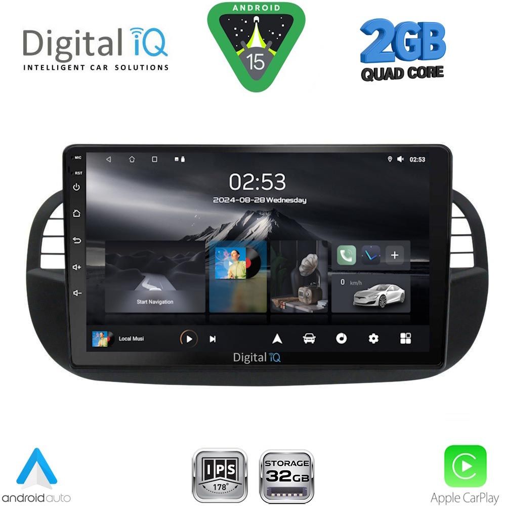 DIGITAL IQ RSD 1130BL_CPA (9inc) MULTIMEDIA TABLET for FIAT 500 mod. 2007-2015 (BLACK) DIGITAL IQ RSD 1130BL_CPA (9inc) MULTIMEDIA TABLET for FIAT 500 mod. 2007-2015 (BLACK)