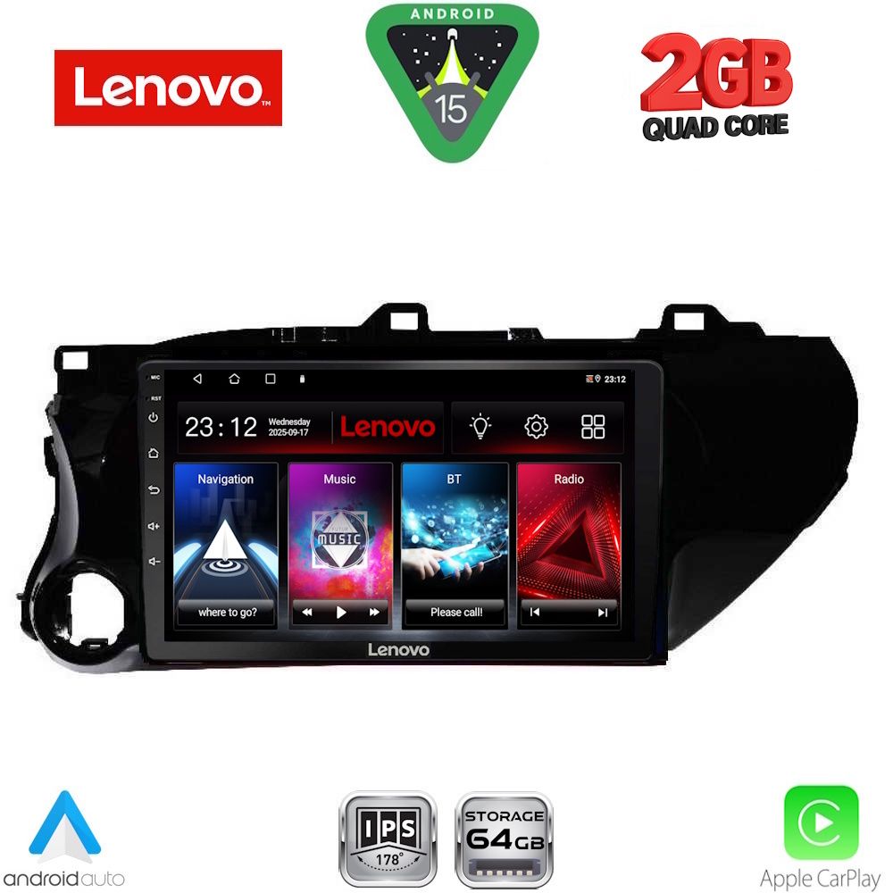 LENOVO LVD 2721_CPA (10inc) MULTIMEDIA TABLET for TOYOTA HILUX mod. 2017-2026 LENOVO LVD 2721_CPA (10inc) MULTIMEDIA TABLET for TOYOTA HILUX mod. 2017-2026