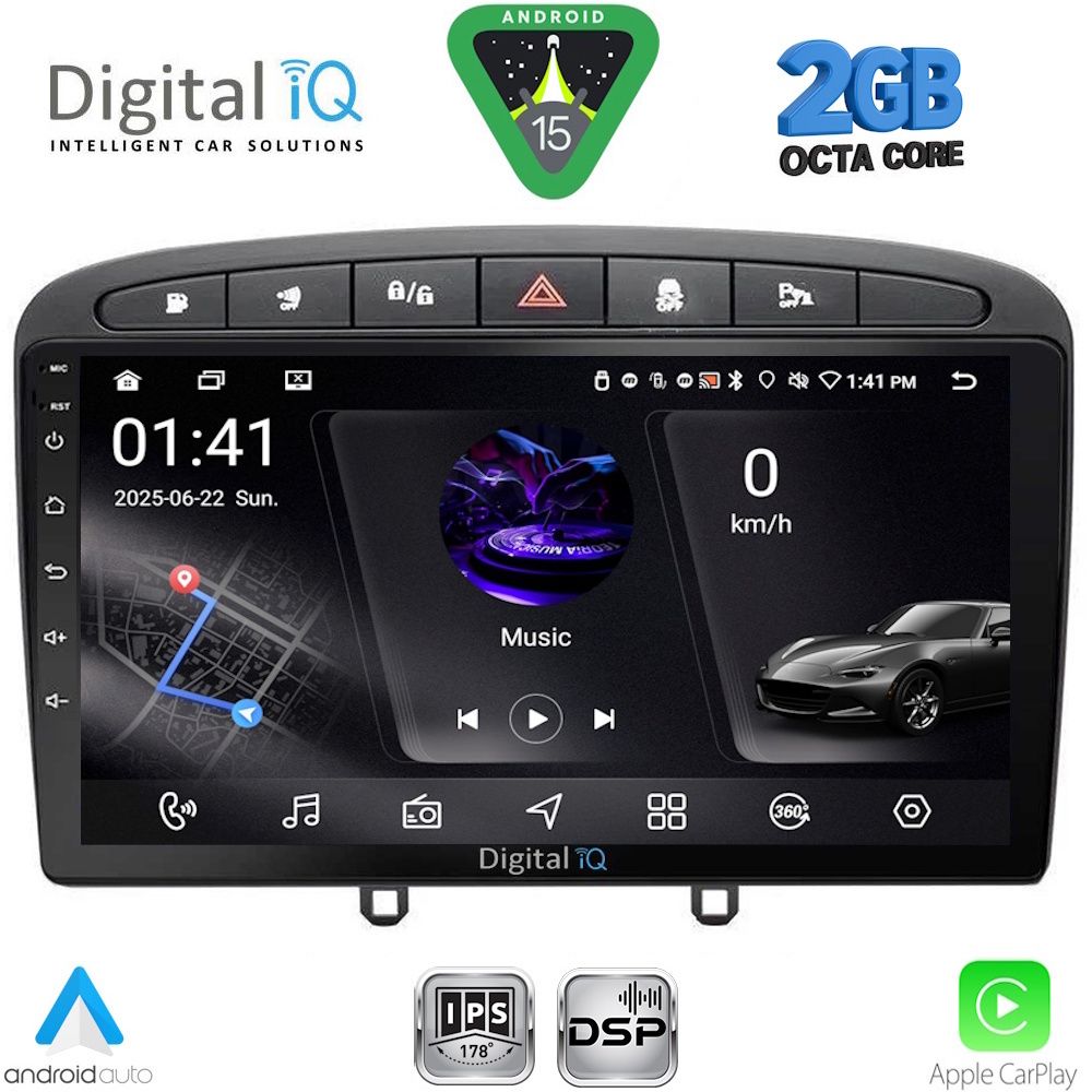DIGITAL IQ RSF 4513BL_CPA (9inc) MULTIMEDIA TABLET for PEUGEOT 308 mod.2007-2012 - RCZ mod.2009-2015 (BLACK) DIGITAL IQ RSF 4513BL_CPA (9inc) MULTIMEDIA TABLET for PEUGEOT 308 mod.2007-2012 - RCZ mod.2009-2015 (BLACK)