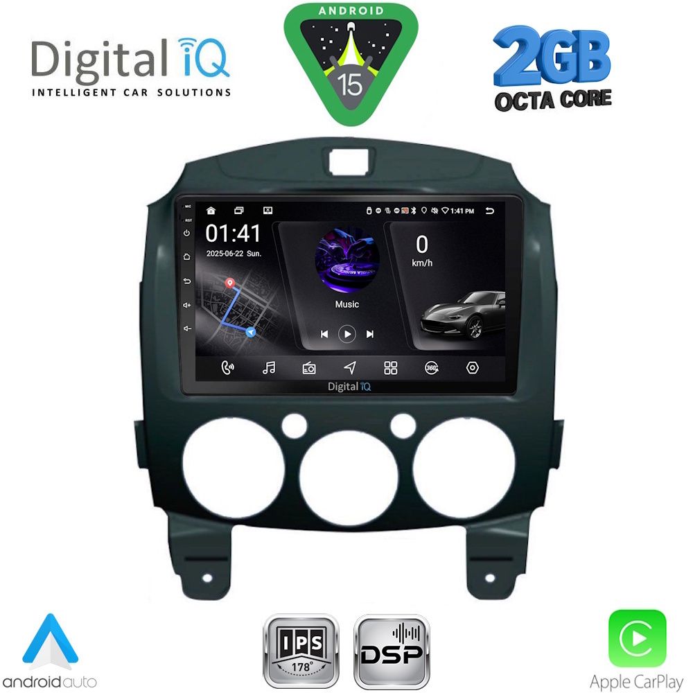 DIGITAL IQ RSF 4361_CPA (9inc) MULTIMEDIA TABLET for MAZDA 2 mod. 2007-2014 DIGITAL IQ RSF 4361_CPA (9inc) MULTIMEDIA TABLET for MAZDA 2 mod. 2007-2014