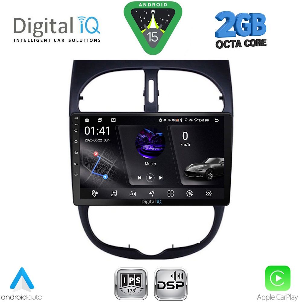 DIGITAL IQ RSF 4506_CPA (9inc) MULTIMEDIA TABLET for PEUGEOT 206 mod. 1998-2006 DIGITAL IQ RSF 4506_CPA (9inc) MULTIMEDIA TABLET for PEUGEOT 206 mod. 1998-2006