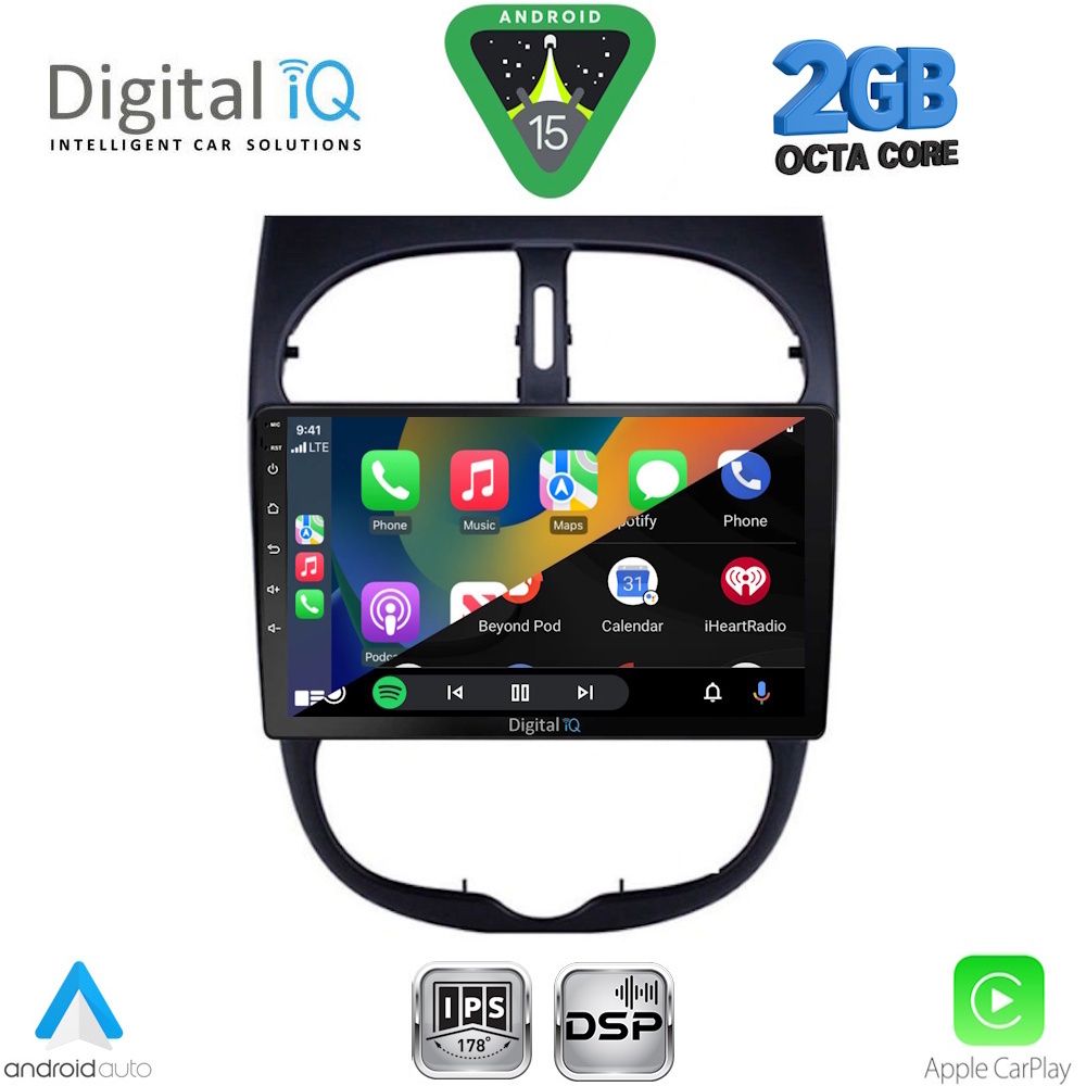 DIGITAL IQ RSF 4506_CPA (9inc) MULTIMEDIA TABLET for PEUGEOT 206 mod. 1998-2006 DIGITAL IQ RSF 4506_CPA (9inc) MULTIMEDIA TABLET for PEUGEOT 206 mod. 1998-2006