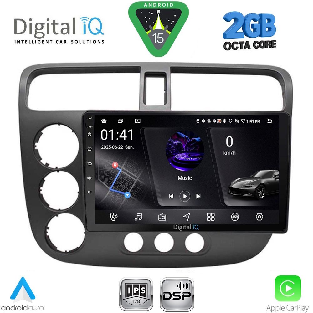 DIGITAL IQ RSF 4187_CPA (9inc) MULTIMEDIA TABLET for HONDA CIVIC 4D mod. 2001-2006 DIGITAL IQ RSF 4187_CPA (9inc) MULTIMEDIA TABLET for HONDA CIVIC 4D mod. 2001-2006