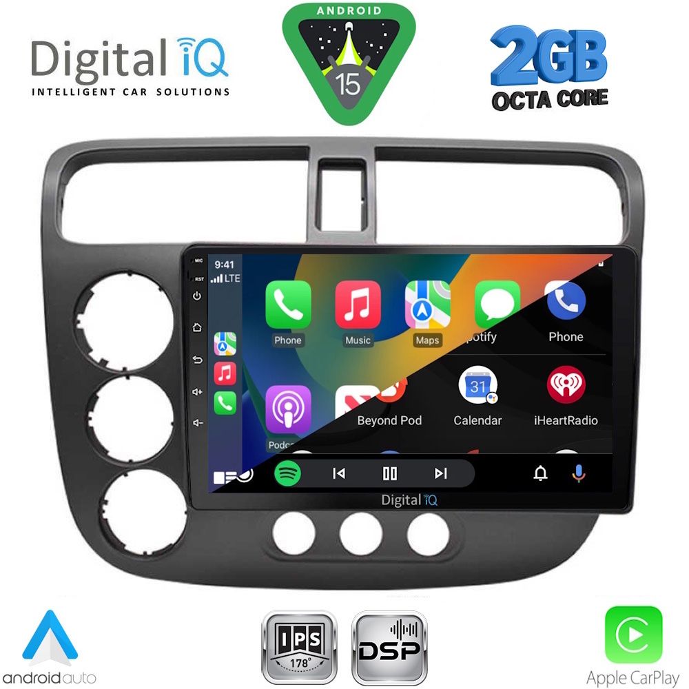 DIGITAL IQ RSF 4187_CPA (9inc) MULTIMEDIA TABLET for HONDA CIVIC 4D mod. 2001-2006 DIGITAL IQ RSF 4187_CPA (9inc) MULTIMEDIA TABLET for HONDA CIVIC 4D mod. 2001-2006