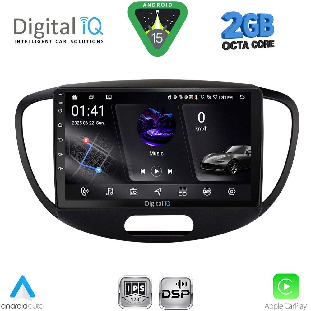 DIGITAL IQ RSF 4223_CPA (9inc) MULTIMEDIA TABLET for HYUNDAI i10 mod. 2008-2013 DIGITAL IQ RSF 4223_CPA (9inc) MULTIMEDIA TABLET for HYUNDAI i10 mod. 2008-2013