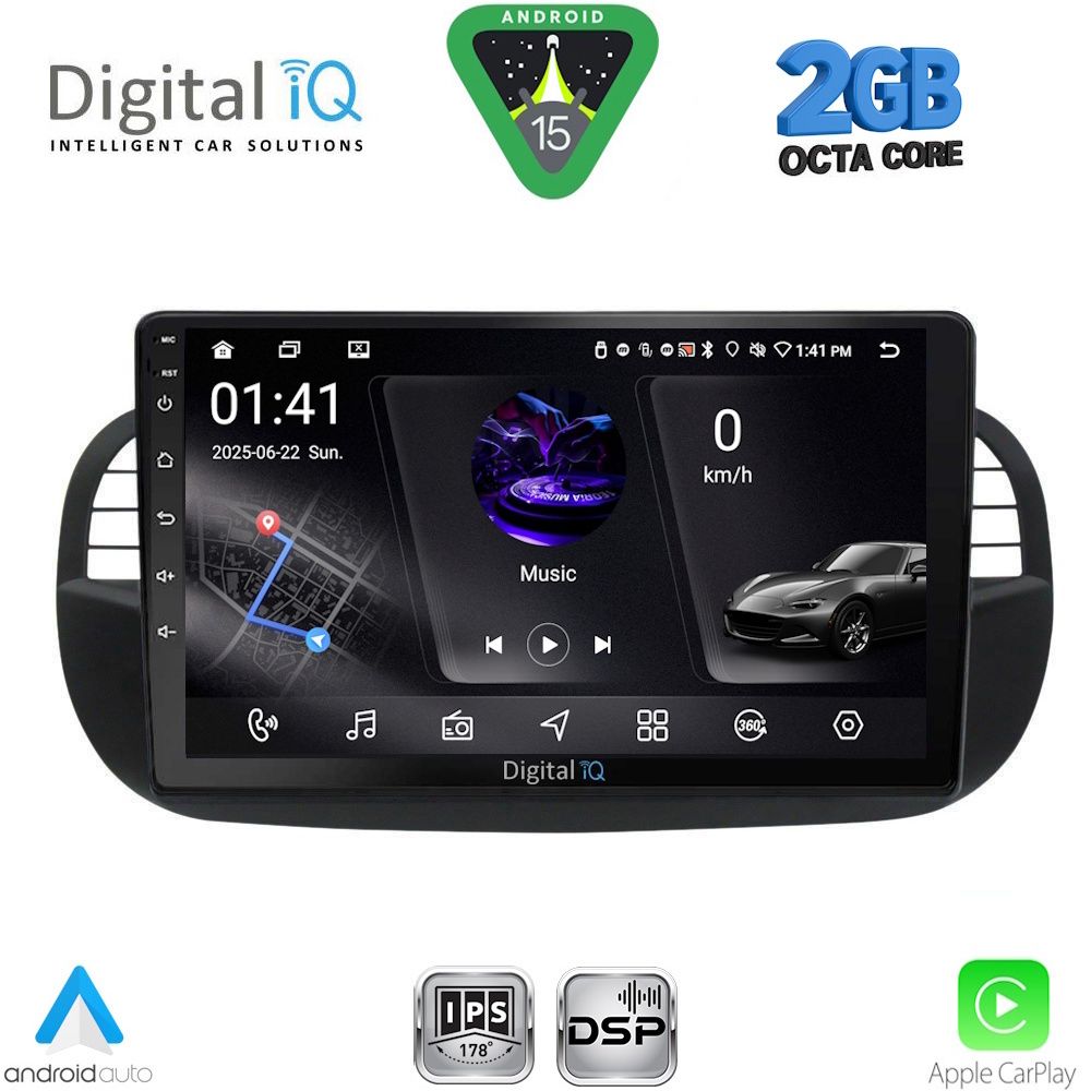 DIGITAL IQ RSF 4130BL_CPA (9inc) MULTIMEDIA TABLET for FIAT 500 mod. 2007-2015 (BLACK) DIGITAL IQ RSF 4130BL_CPA (9inc) MULTIMEDIA TABLET for FIAT 500 mod. 2007-2015 (BLACK)