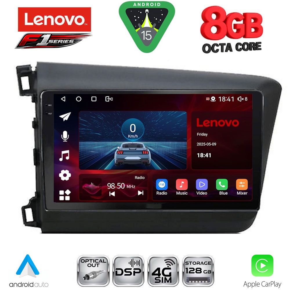 LENOVO SSR 101904D_CPA (9inc) MULTIMEDIA TABLET for HONDA CIVIC 4Doors mod. 2012-2016 LENOVO SSR 101904D_CPA (9inc) MULTIMEDIA TABLET for HONDA CIVIC 4Doors mod. 2012-2016