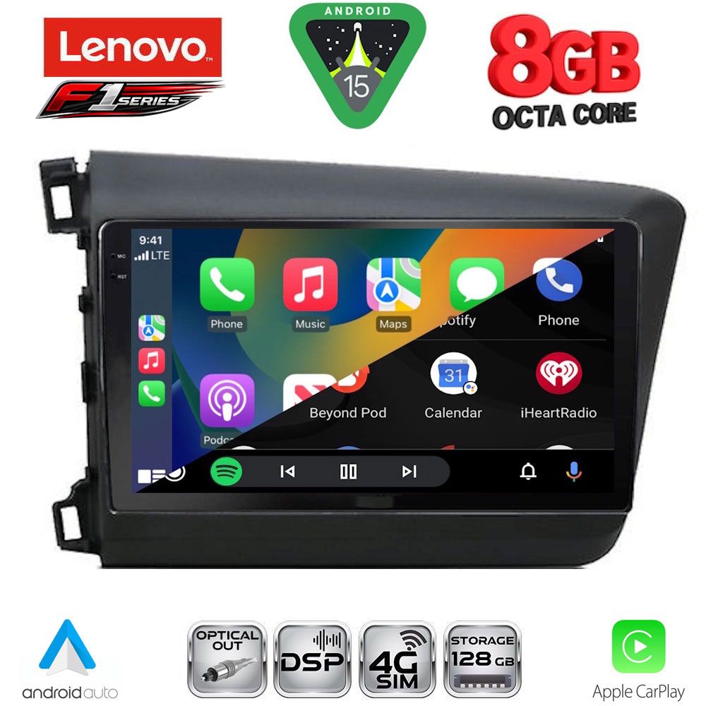 LENOVO SSR 101904D_CPA (9inc) MULTIMEDIA TABLET for HONDA CIVIC 4Doors mod. 2012-2016 LENOVO SSR 101904D_CPA (9inc) MULTIMEDIA TABLET for HONDA CIVIC 4Doors mod. 2012-2016