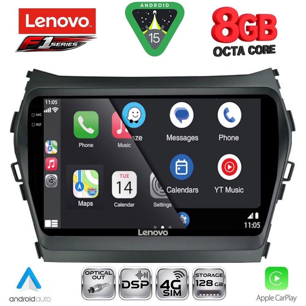 LENOVO SSR 10238_CPA (9inc) MULTIMEDIA TABLET for HYUNDAI IX45 - SANTA FE mod. 2013-2017 LENOVO SSR 10238_CPA (9inc) MULTIMEDIA TABLET for HYUNDAI IX45 - SANTA FE mod. 2013-2017