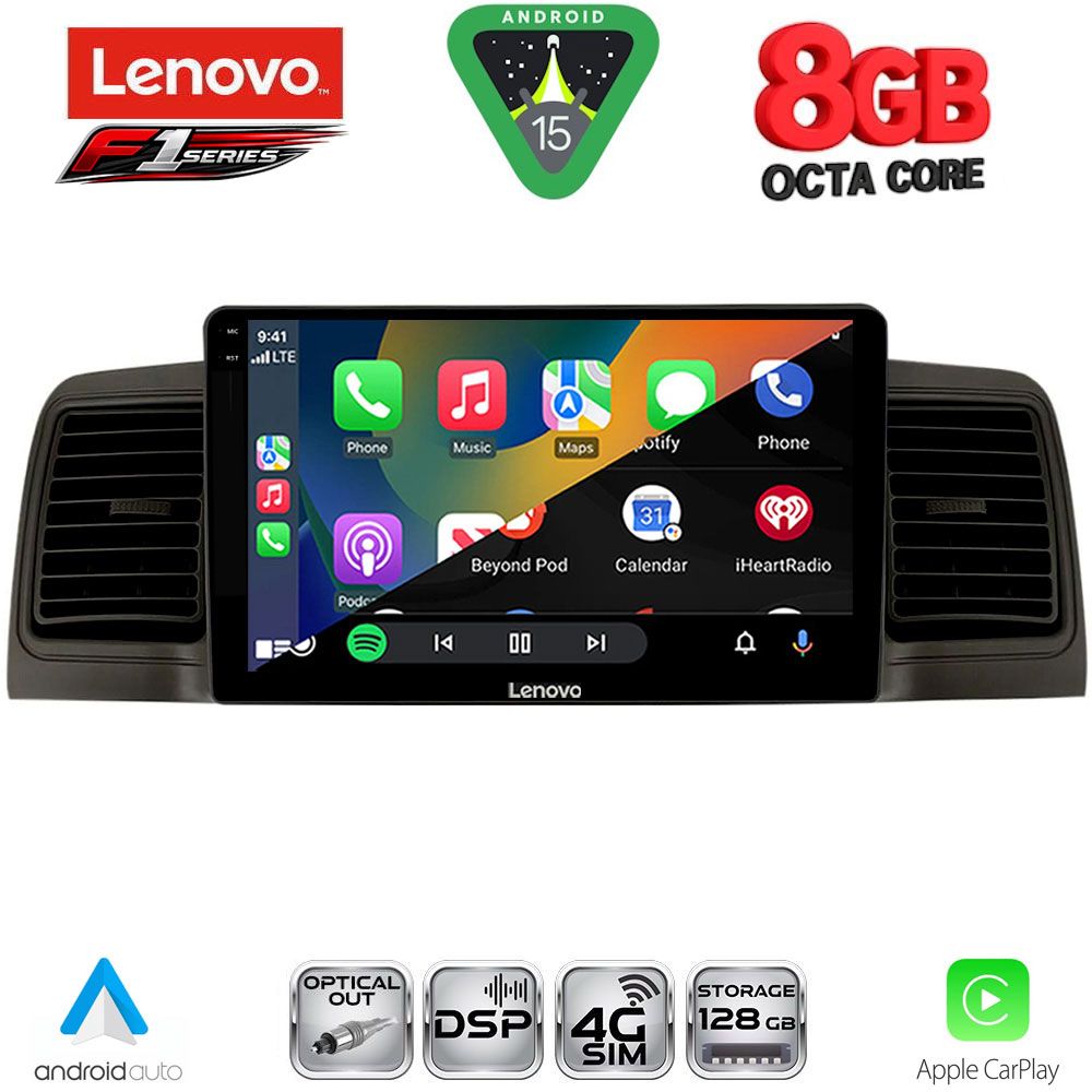 LENOVO SSR 10712BL_CPA (9inc) MULTIMEDIA TABLET for TOYOTA COROLLA mod. 2001-2006 (BLACK) LENOVO SSR 10712BL_CPA (9inc) MULTIMEDIA TABLET for TOYOTA COROLLA mod. 2001-2006 (BLACK)