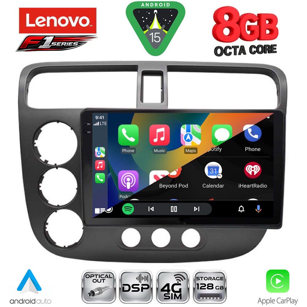 LENOVO SSR 10187_CPA (9inc) MULTIMEDIA TABLET for HONDA CIVIC 4D mod. 2001-2006 LENOVO SSR 10187_CPA (9inc) MULTIMEDIA TABLET for HONDA CIVIC 4D mod. 2001-2006
