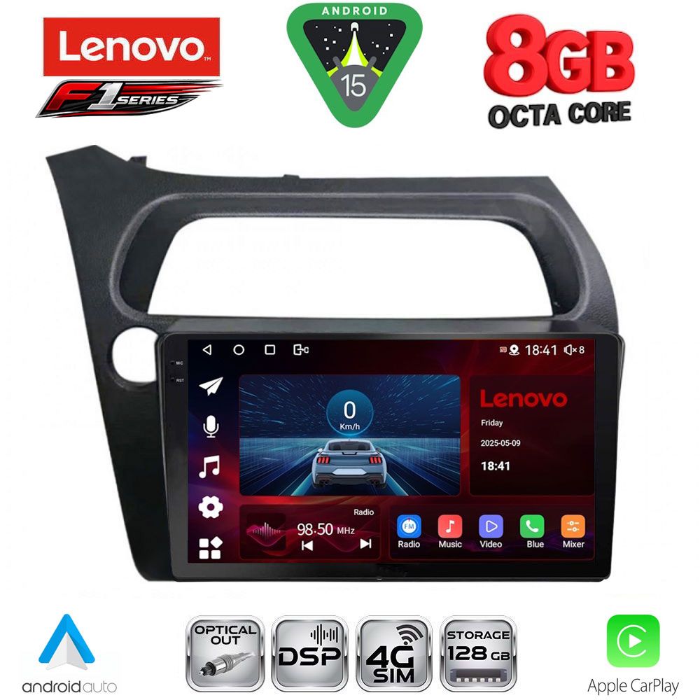 LENOVO SSR 10189_CPA (9inc) MULTIMEDIA TABLET for HONDA CIVIC 3D-5D mod. 2006-2012 LENOVO SSR 10189_CPA (9inc) MULTIMEDIA TABLET for HONDA CIVIC 3D-5D mod. 2006-2012