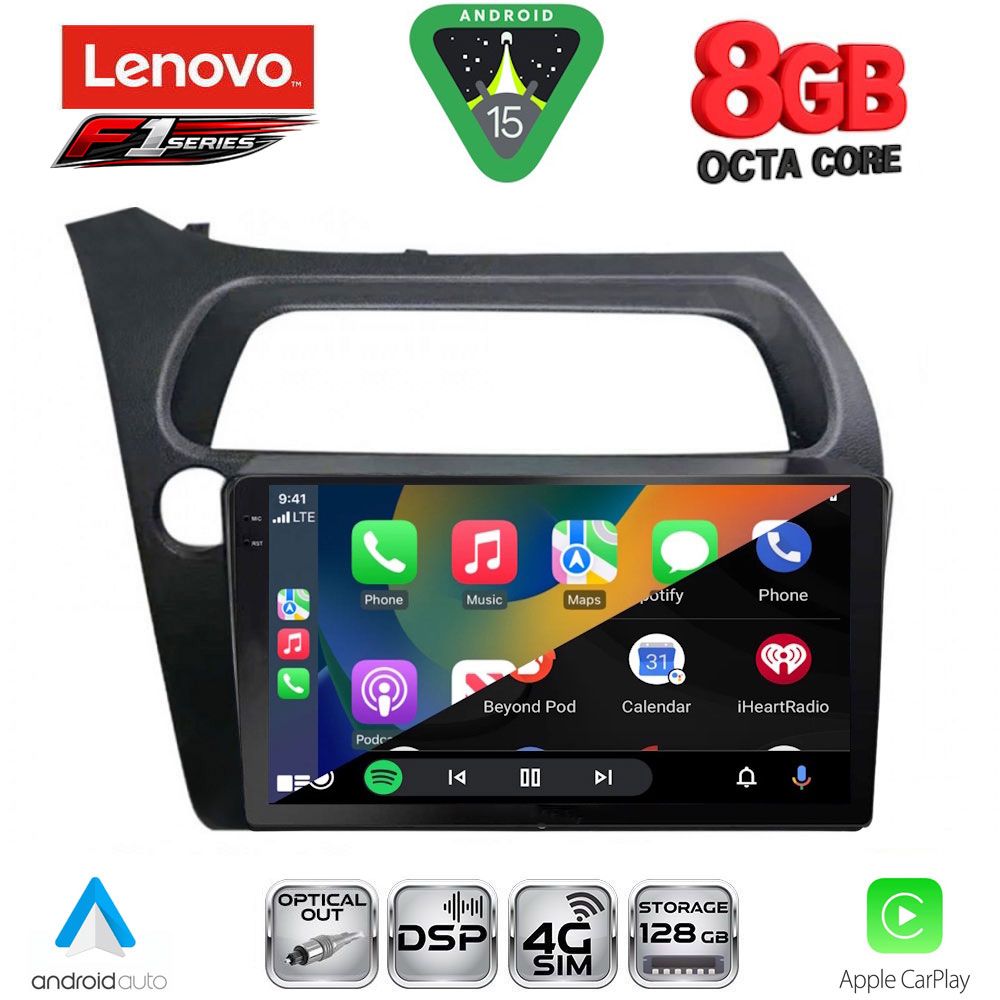 LENOVO SSR 10189_CPA (9inc) MULTIMEDIA TABLET for HONDA CIVIC 3D-5D mod. 2006-2012 LENOVO SSR 10189_CPA (9inc) MULTIMEDIA TABLET for HONDA CIVIC 3D-5D mod. 2006-2012