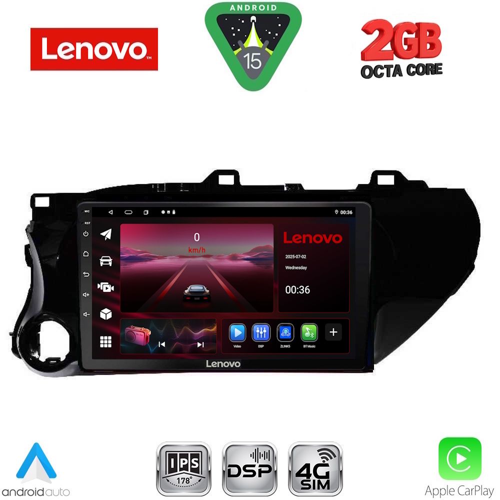 LENOVO LVF 5721_CPA (10inc) MULTIMEDIA TABLET for TOYOTA HILUX mod. 2017-2026 LENOVO LVF 5721_CPA (10inc) MULTIMEDIA TABLET for TOYOTA HILUX mod. 2017-2026
