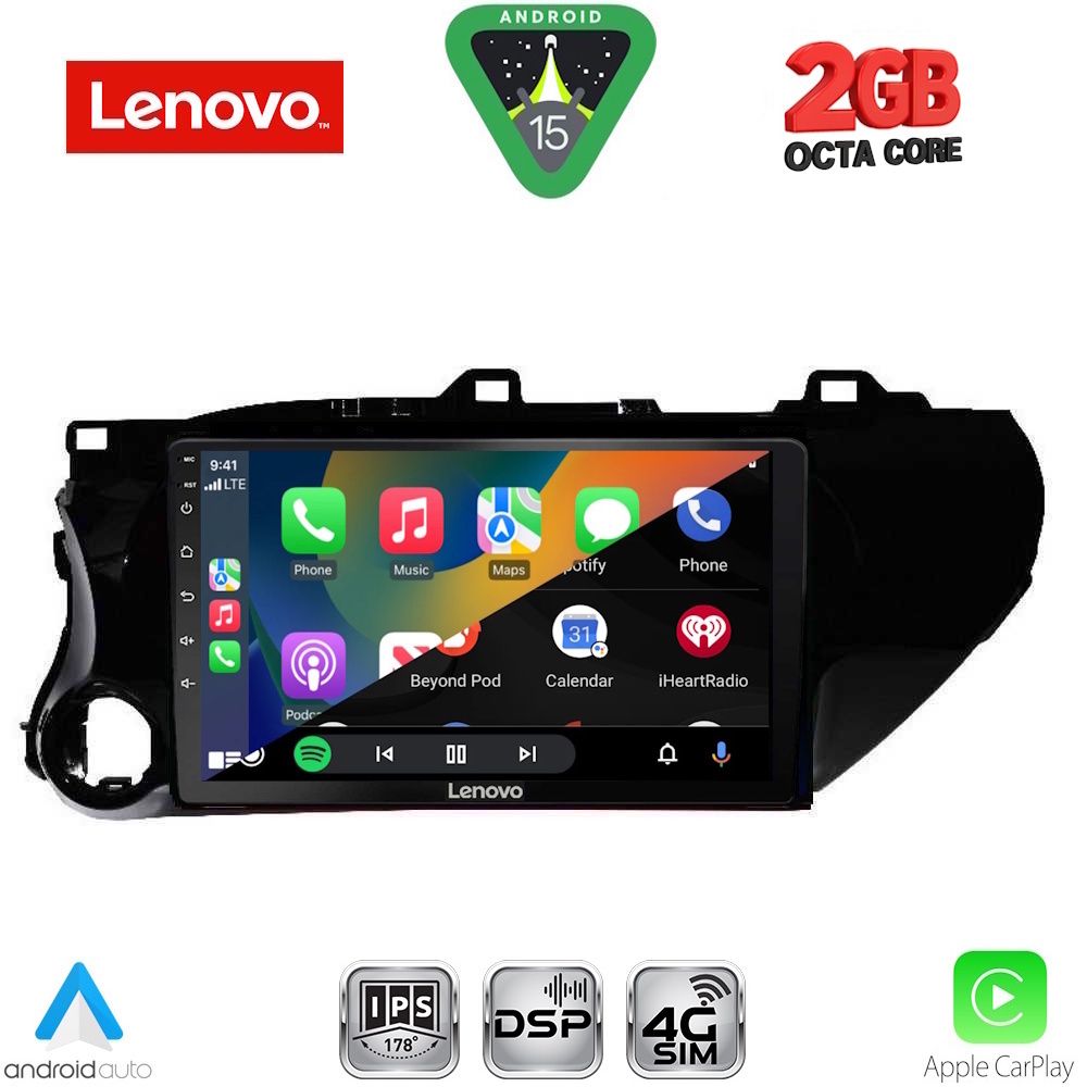 LENOVO LVF 5721_CPA (10inc) MULTIMEDIA TABLET for TOYOTA HILUX mod. 2017-2026 LENOVO LVF 5721_CPA (10inc) MULTIMEDIA TABLET for TOYOTA HILUX mod. 2017-2026