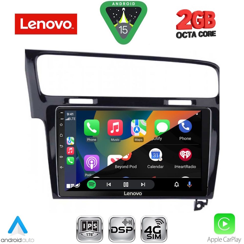 LENOVO LVF 5747BL_CPA (10inc) MULTIMEDIA TABLET for VW GOLF 7 mod. 2013-2020 (SHINY BLACK) LENOVO LVF 5747BL_CPA (10inc) MULTIMEDIA TABLET for VW GOLF 7 mod. 2013-2020 (SHINY BLACK)