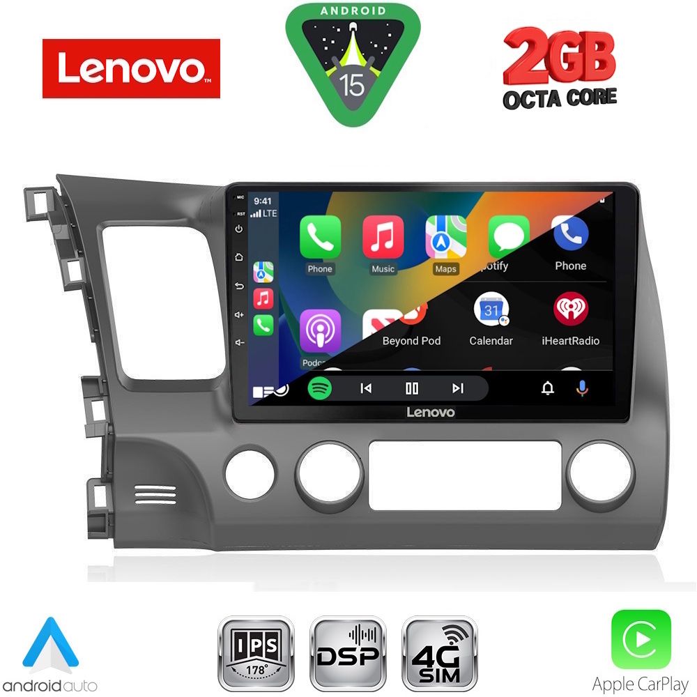 LENOVO LVF 5188_CPA (10inc) MULTIMEDIA TABLET for HONDA CIVIC 4D mod. 2006-2012 LENOVO LVF 5188_CPA (10inc) MULTIMEDIA TABLET for HONDA CIVIC 4D mod. 2006-2012