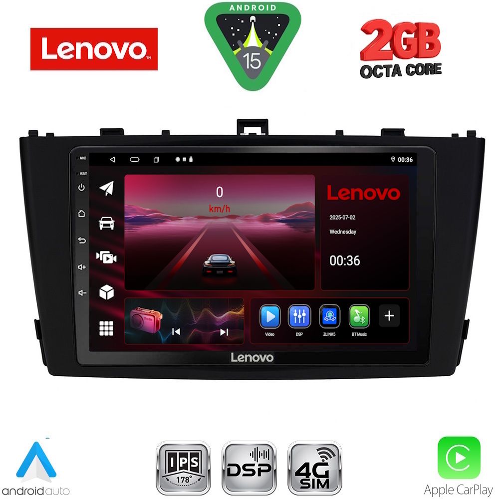 LENOVO LVF 5705BL_CPA (9inc) MULTIMEDIA TABLET for TOYOTA AVENSIS (T27) mod. 2009-2015 (BLACK) LENOVO LVF 5705BL_CPA (9inc) MULTIMEDIA TABLET for TOYOTA AVENSIS (T27) mod. 2009-2015 (BLACK)