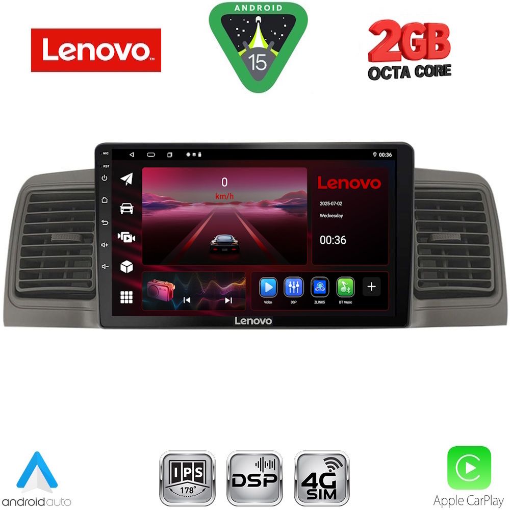 LENOVO LVF 5712GR_CPA (9inc) MULTIMEDIA TABLET for TOYOTA COROLLA mod. 2001-2006 (GREY) LENOVO LVF 5712GR_CPA (9inc) MULTIMEDIA TABLET for TOYOTA COROLLA mod. 2001-2006 (GREY)