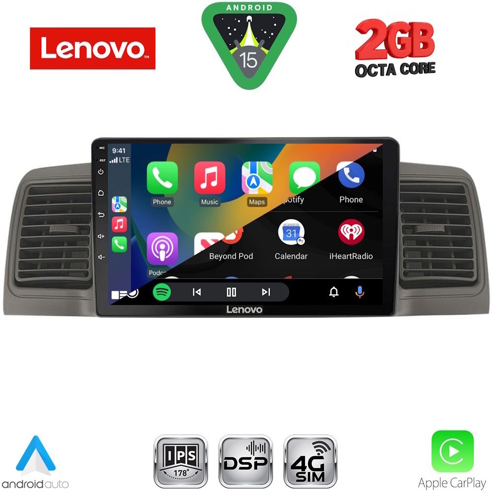LENOVO LVF 5712GR_CPA (9inc) MULTIMEDIA TABLET for TOYOTA COROLLA mod. 2001-2006 (GREY) LENOVO LVF 5712GR_CPA (9inc) MULTIMEDIA TABLET for TOYOTA COROLLA mod. 2001-2006 (GREY)