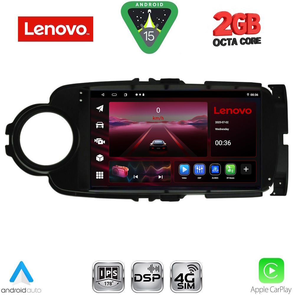 LENOVO LVF 5737BL_CPA (9inc) MULTIMEDIA TABLET for TOYOTA YARIS mod. 2011-2015 (BLACK) LENOVO LVF 5737BL_CPA (9inc) MULTIMEDIA TABLET for TOYOTA YARIS mod. 2011-2015 (BLACK)