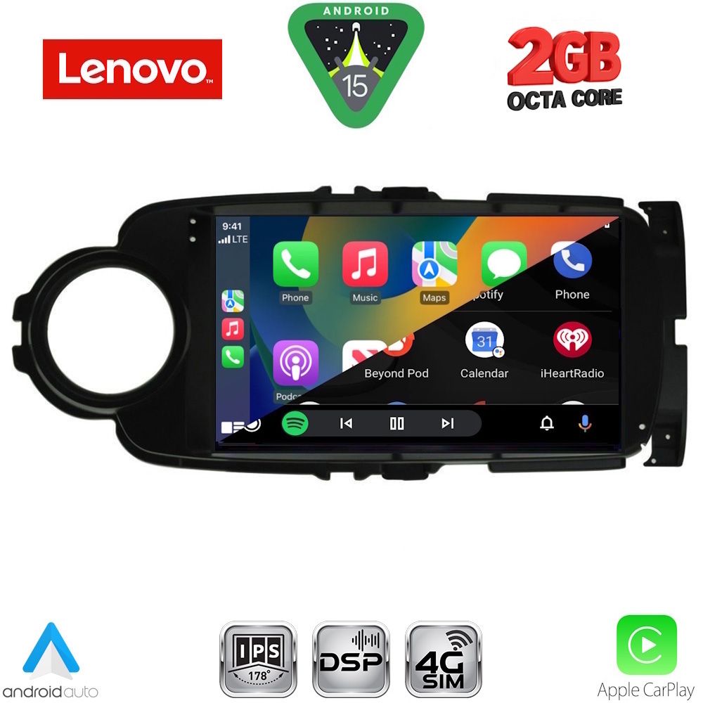 LENOVO LVF 5737BL_CPA (9inc) MULTIMEDIA TABLET for TOYOTA YARIS mod. 2011-2015 (BLACK) LENOVO LVF 5737BL_CPA (9inc) MULTIMEDIA TABLET for TOYOTA YARIS mod. 2011-2015 (BLACK)