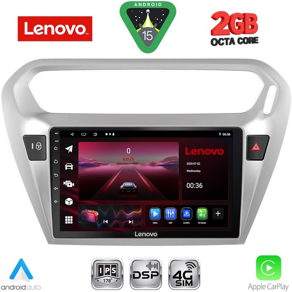 LENOVO LVF 5511SL_CPA (9inc) MULTIMEDIA TABLET for CITROEN ELYSEE – PEUGEOT 301 mod. 2013-2026 (SILVER) LENOVO LVF 5511SL_CPA (9inc) MULTIMEDIA TABLET for CITROEN ELYSEE – PEUGEOT 301 mod. 2013-2026 (SILVER)