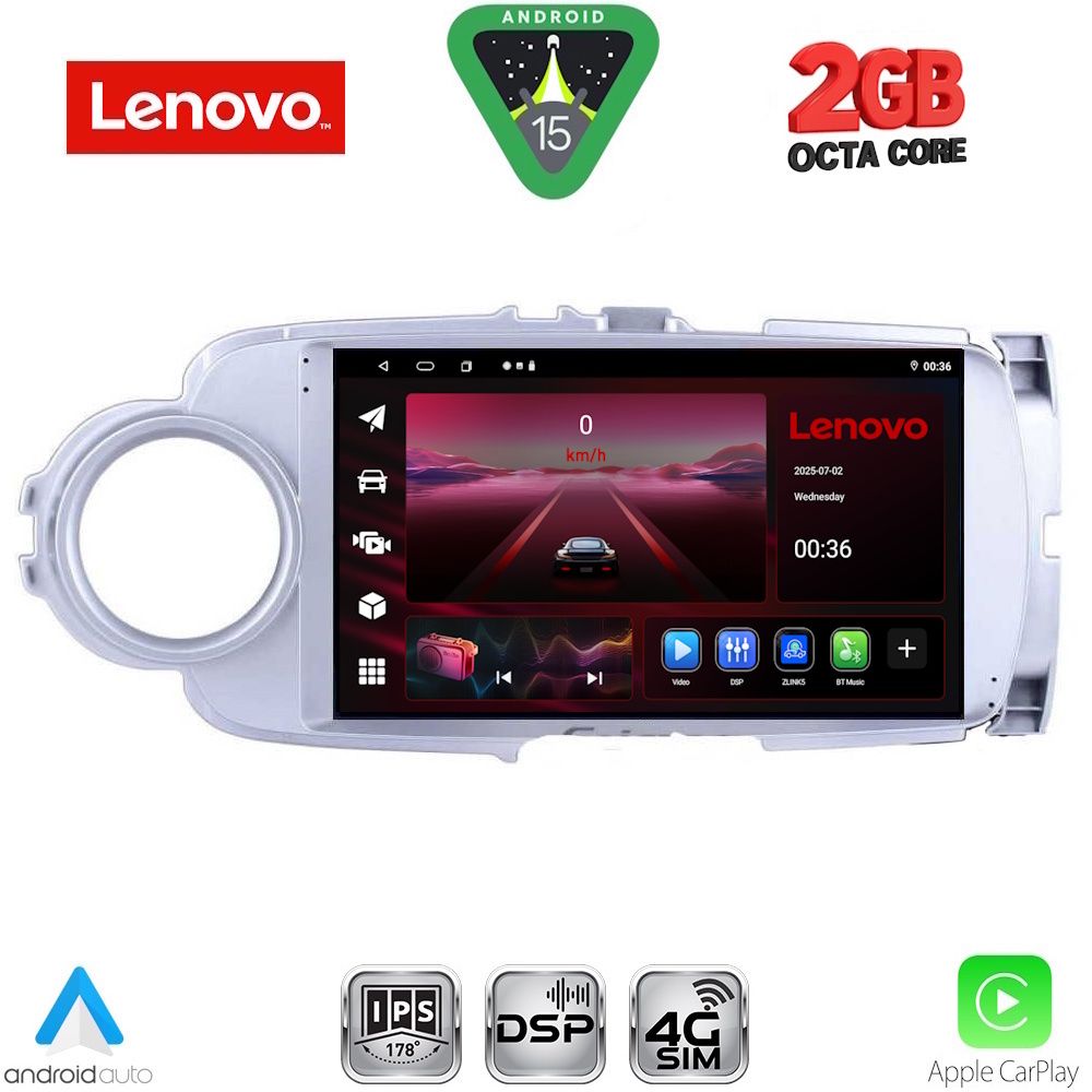 LENOVO LVF 5737SL_CPA (9inc) MULTIMEDIA TABLET for TOYOTA YARIS mod. 2011-2015 (SILVER) LENOVO LVF 5737SL_CPA (9inc) MULTIMEDIA TABLET for TOYOTA YARIS mod. 2011-2015 (SILVER)