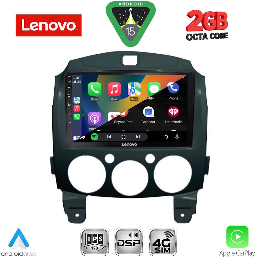 LENOVO LVF 5361_CPA (9inc) MULTIMEDIA TABLET for MAZDA 2 mod. 2007-2014 LENOVO LVF 5361_CPA (9inc) MULTIMEDIA TABLET for MAZDA 2 mod. 2007-2014