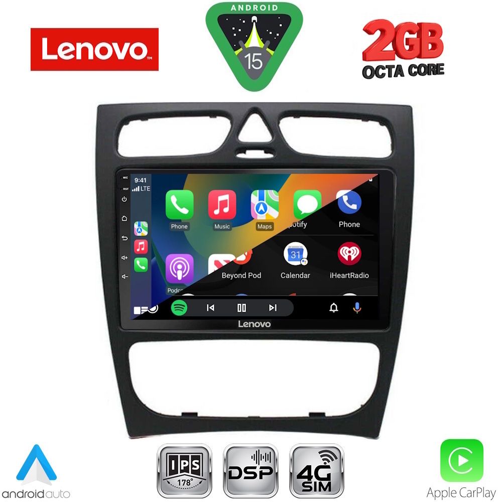 LENOVO LVF 5402_CPA (9inc) MULTIMEDIA TABLET for MERCEDES C (W203) mod. 1999-2004 LENOVO LVF 5402_CPA (9inc) MULTIMEDIA TABLET for MERCEDES C (W203) mod. 1999-2004