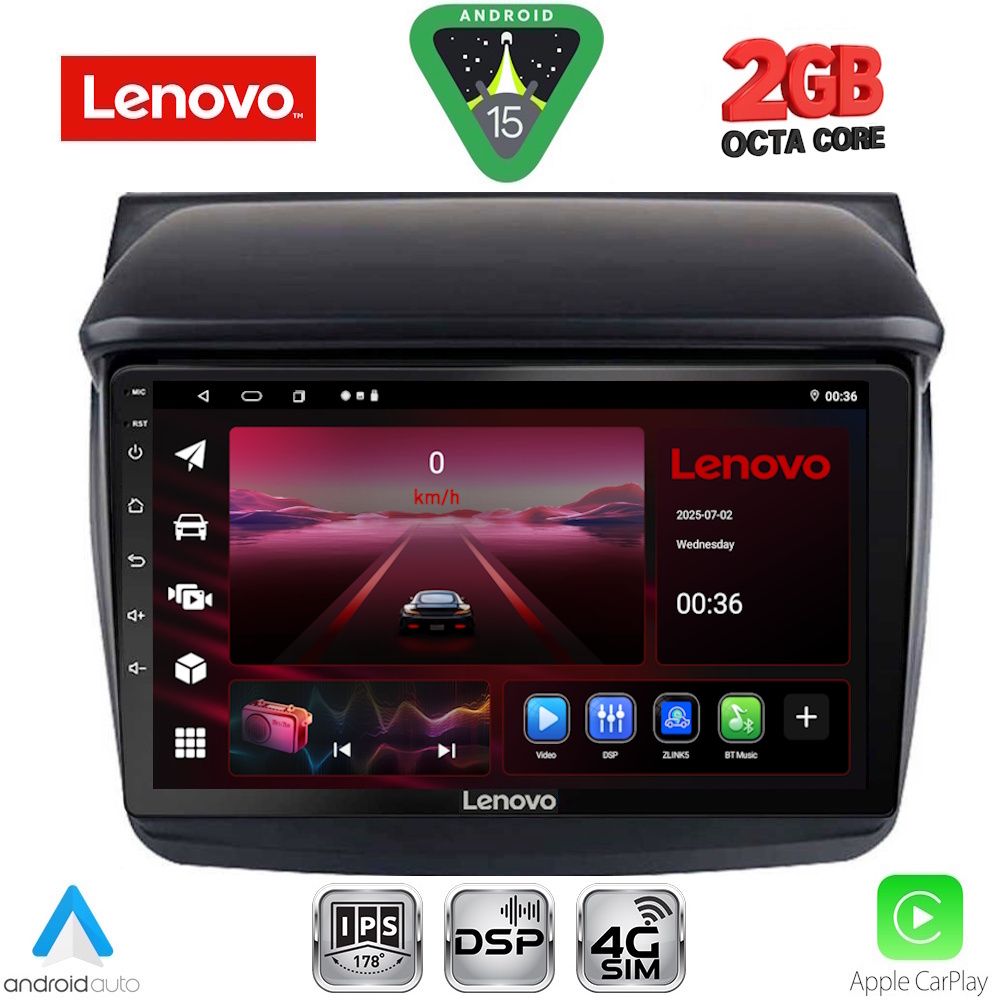 LENOVO LVF 5436_CPA (9inc) MULTIMEDIA TABLET for MITSUBISHI L200 mod. 2006-2015 LENOVO LVF 5436_CPA (9inc) MULTIMEDIA TABLET for MITSUBISHI L200 mod. 2006-2015