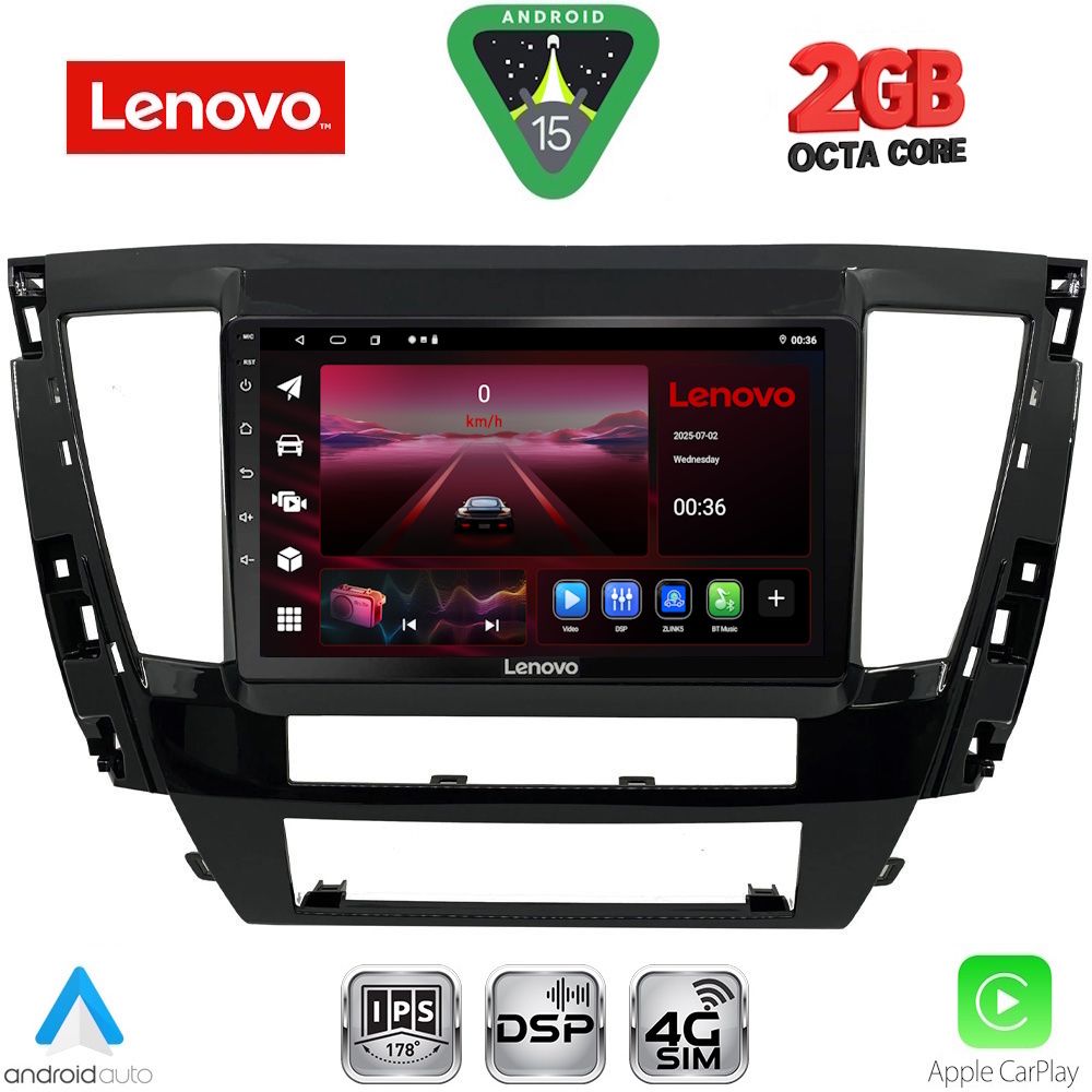 LENOVO LVF 5447S_CPA (9inc) MULTIMEDIA TABLET for MITSUBISHI PAJERO SPORT mod. 2020-2026 LENOVO LVF 5447S_CPA (9inc) MULTIMEDIA TABLET for MITSUBISHI PAJERO SPORT mod. 2020-2026