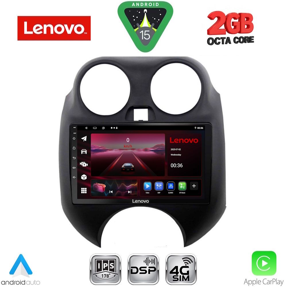 LENOVO LVF 5459_CPA (9inc) MULTIMEDIA TABLET for NISSAN MICRA mod. 2010-2014 LENOVO LVF 5459_CPA (9inc) MULTIMEDIA TABLET for NISSAN MICRA mod. 2010-2014