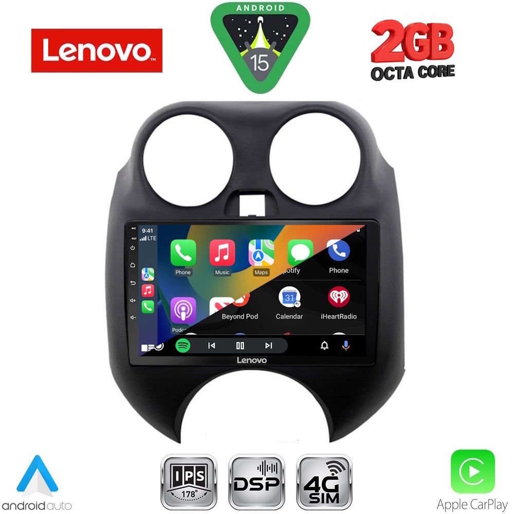 LENOVO LVF 5459_CPA (9inc) MULTIMEDIA TABLET for NISSAN MICRA mod. 2010-2014 LENOVO LVF 5459_CPA (9inc) MULTIMEDIA TABLET for NISSAN MICRA mod. 2010-2014