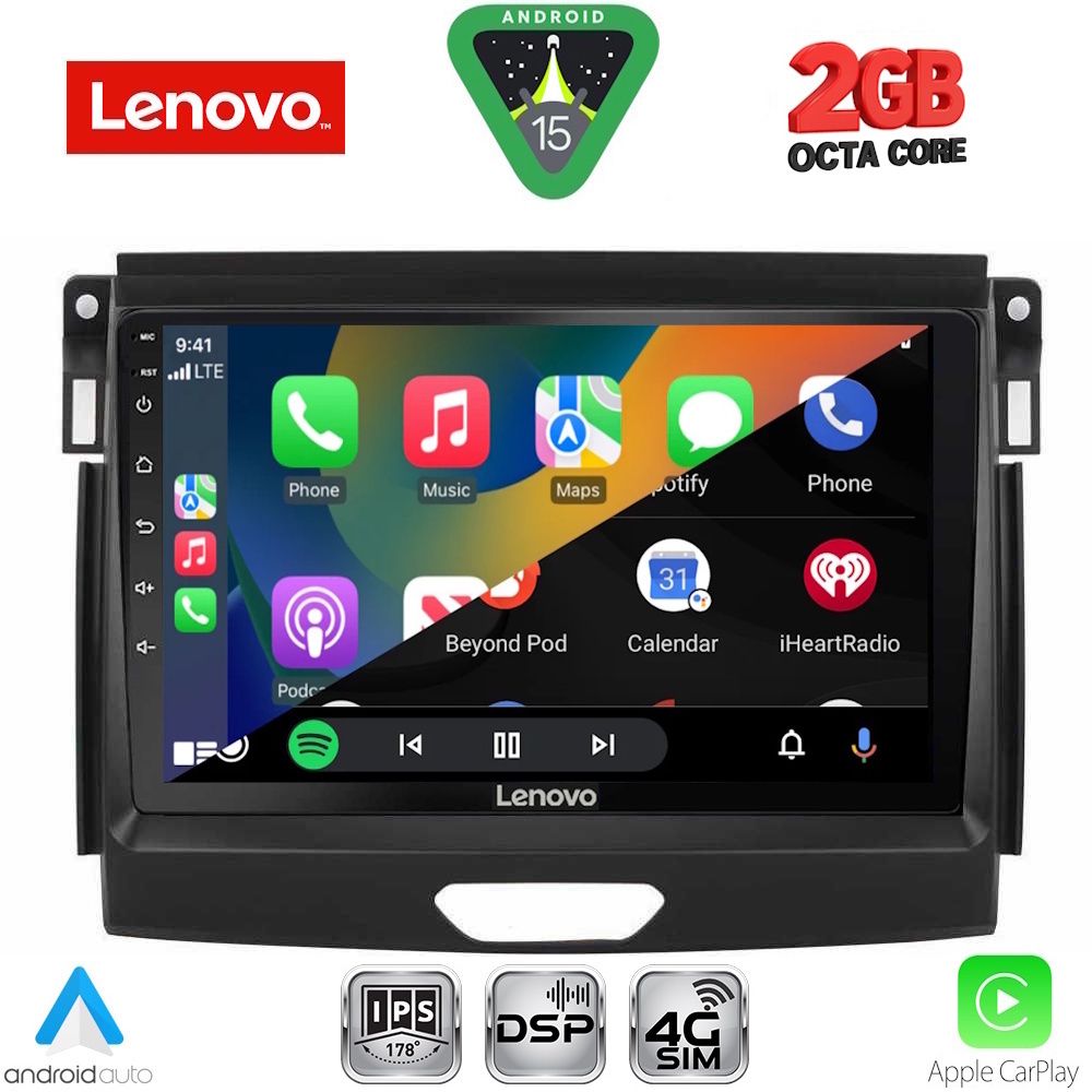 LENOVO LVF 5173_CPA (9inc) MULTIMEDIA TABLET for FORD RANGER mod. 2018-2023 LENOVO LVF 5173_CPA (9inc) MULTIMEDIA TABLET for FORD RANGER mod. 2018-2023