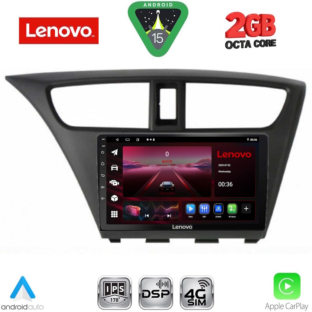 LENOVO LVF 5190_CPA (9inc) MULTIMEDIA TABLET for HONDA CIVIC mod. 2012-2016 LENOVO LVF 5190_CPA (9inc) MULTIMEDIA TABLET for HONDA CIVIC mod. 2012-2016
